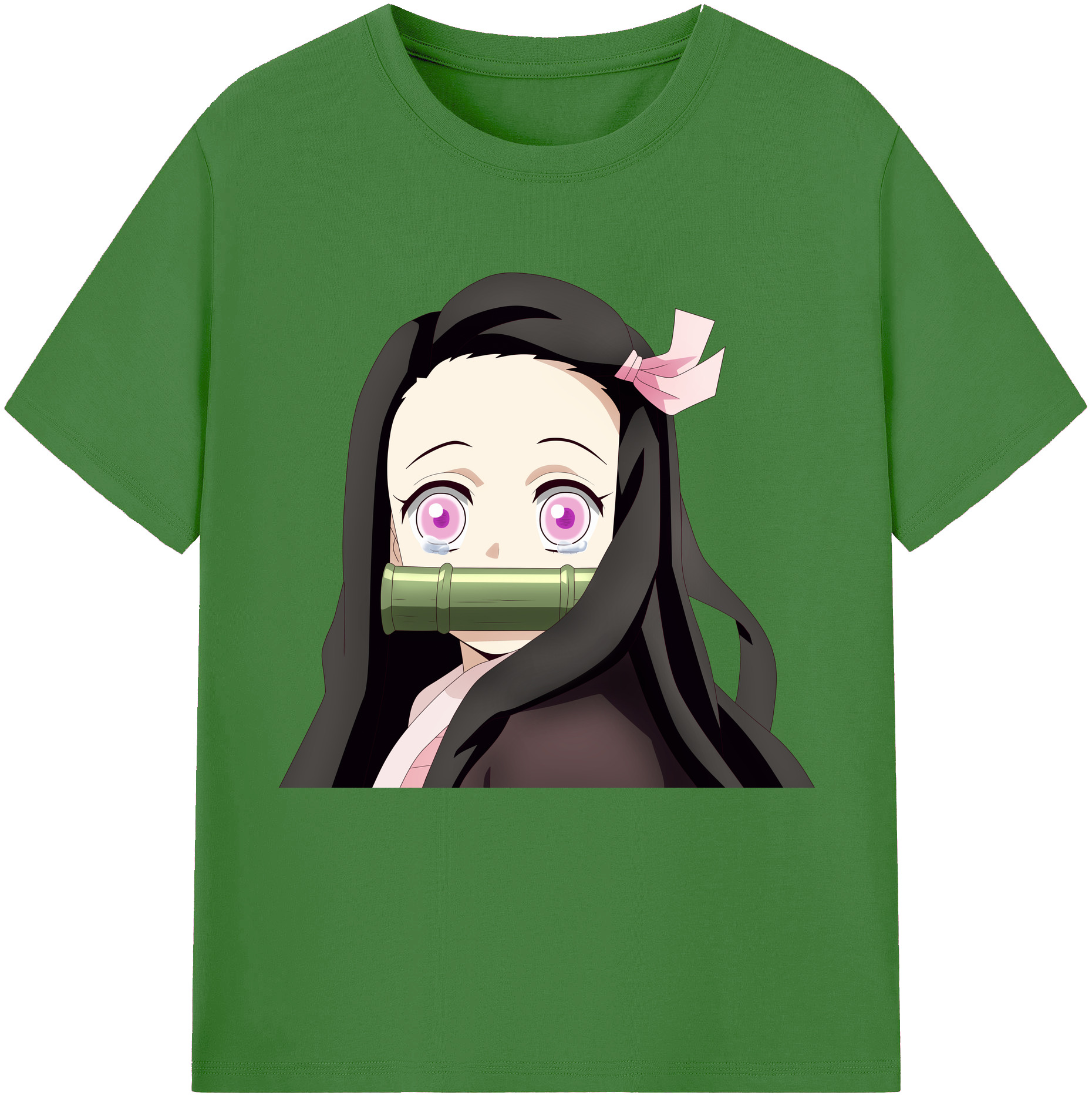（画像用） 鬼滅の刃（きめつのやいば）竈門 禰󠄀豆子／かまど ねずこ Kamado Nezuko レディースカジュアルプリントTシャツ（綿100％）